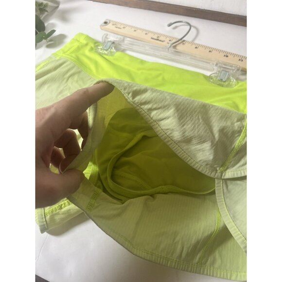 Women’s Lululemon Speed Up Shorts Size 6 Neon Yellow Running Gym Workout.   J - Picture 3 of 8